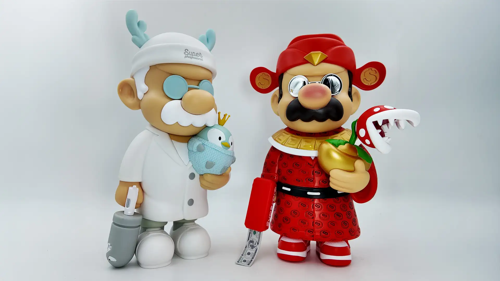 The Mario themed blind box toys stand around 40cm tall, featuring vibrant colors and exquisite craftsmanship