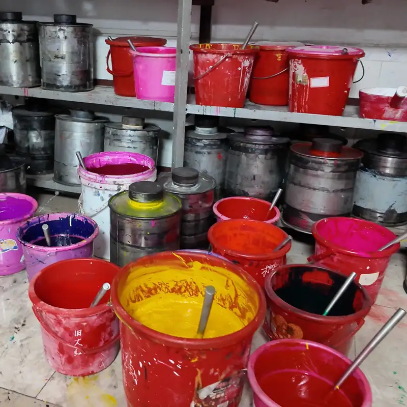 The toy color mixing room, where the required paint colors are formulated according to customer requirements